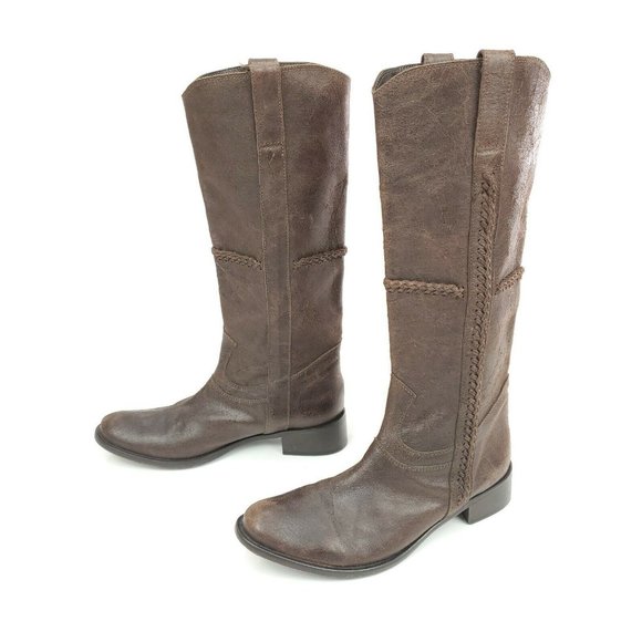 Faconnable Size 39.5 US 9 Distressed Brown Leather - Picture 1 of 8